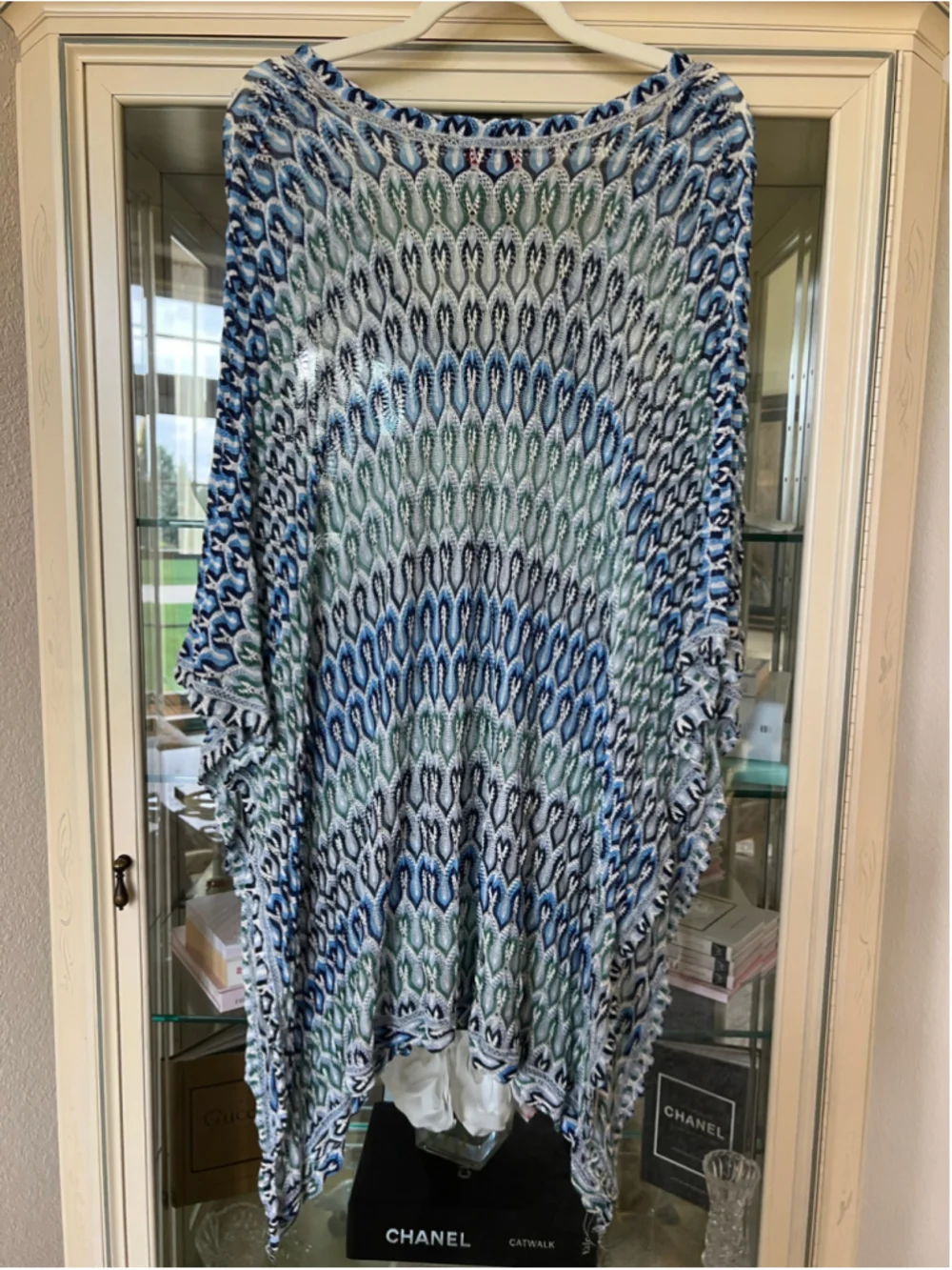 Missoni Mare Blue White Knit Swim Coverup Size S Flaws